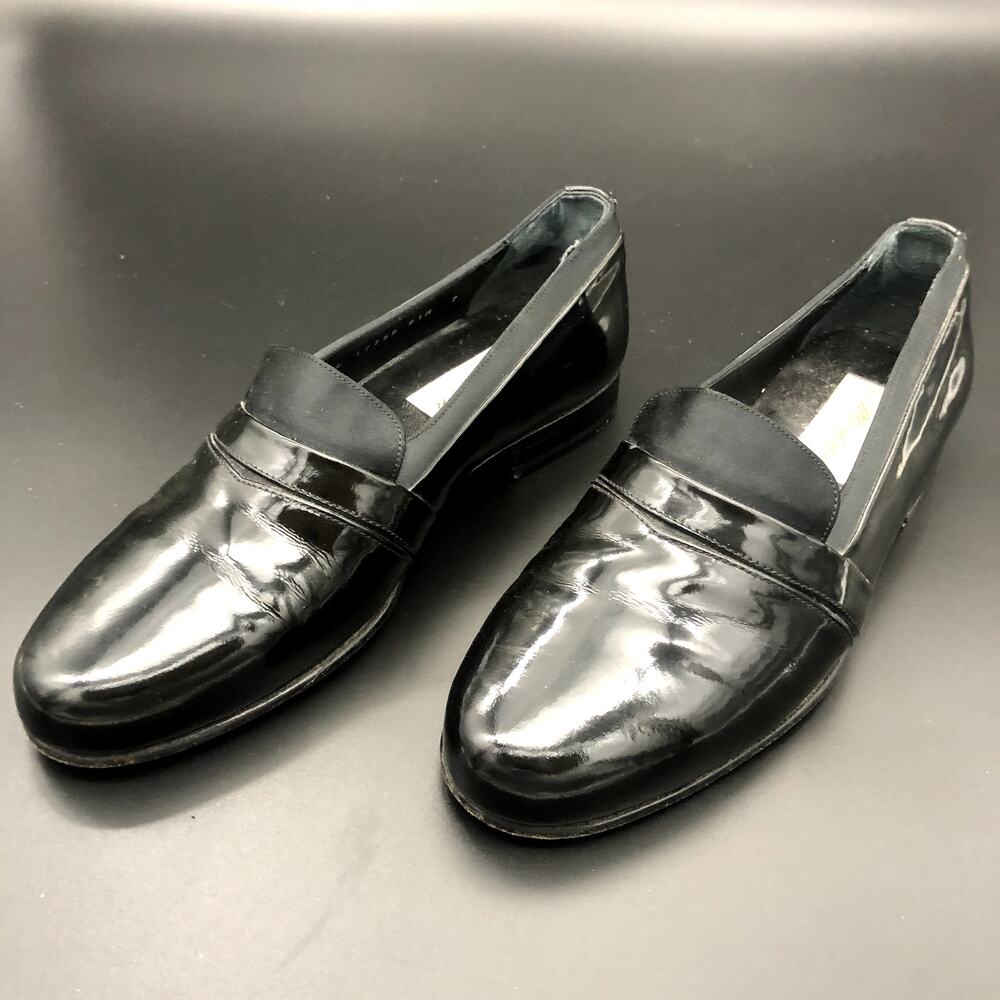 Mezlan Black Patent Leather Tuxedo Shoes, Men's Size 7M/EUR 40